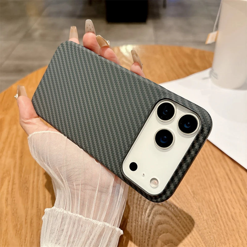 Colourful Kevlar Carbon Fibre Pattern Magnetic Phone Case For iPhone 17 Pro Max Plus Wireless Charge Cover