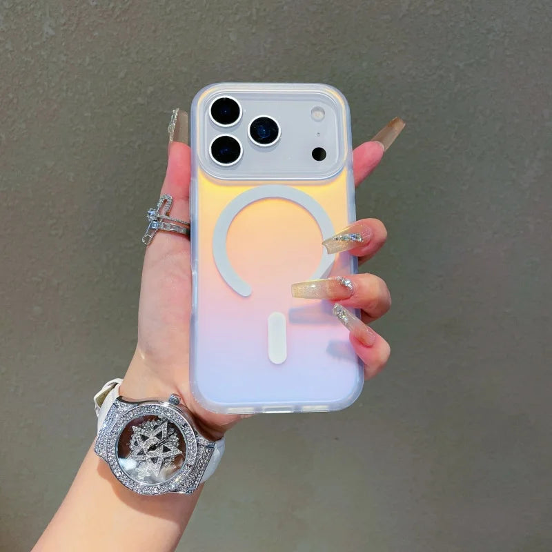 NEW For Iphone 17 Pro Max Laser Color-Changing Matte Phone Case