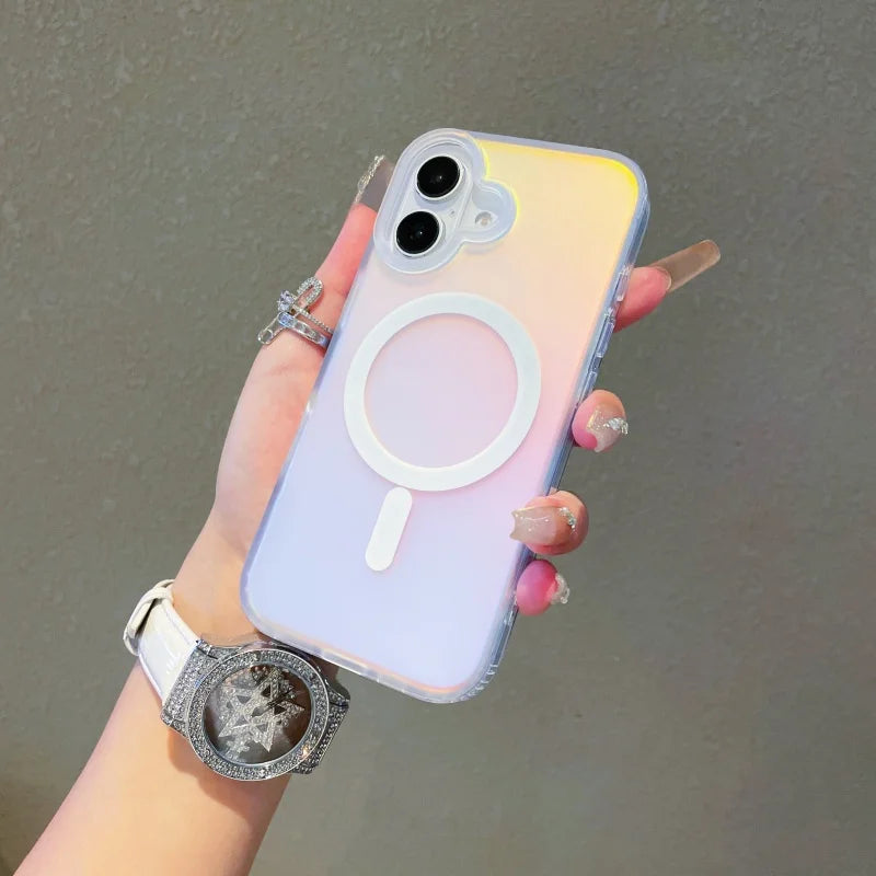 NEW For Iphone 17 Pro Max Laser Color-Changing Matte Phone Case