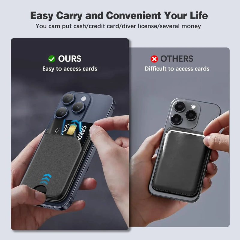 Wallet For iPhone17 16 15 14 13 12 Lightweight Leather Magnetic Card Holder