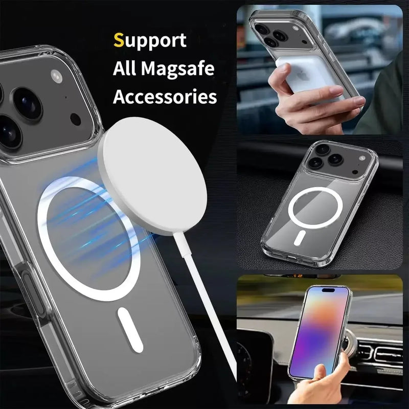 Clear Case Phone Cover Transparent Magnetic Back Bumper for iPhone 17/17promax/17pro