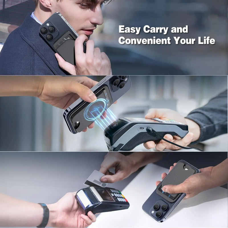 Wallet For iPhone17 16 15 14 13 12 Lightweight Leather Magnetic Card Holder