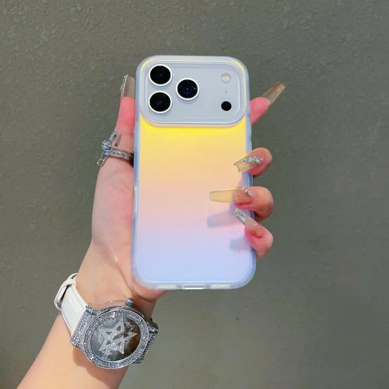 NEW For Iphone 17 Pro Max Laser Color-Changing Matte Phone Case