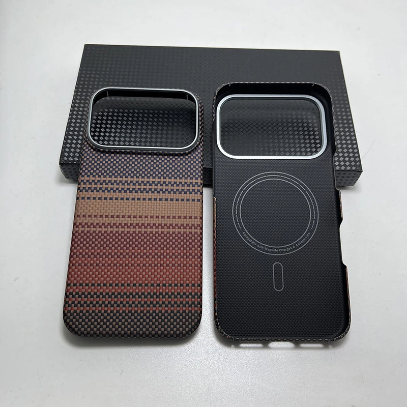 Carbon Fiber Case for Iphone 17 Series Magnetic Ultra-Thin Lightweight