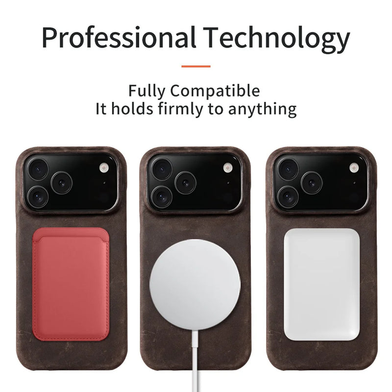 Case for iPhone 17 Series Luxury Genuine Leather