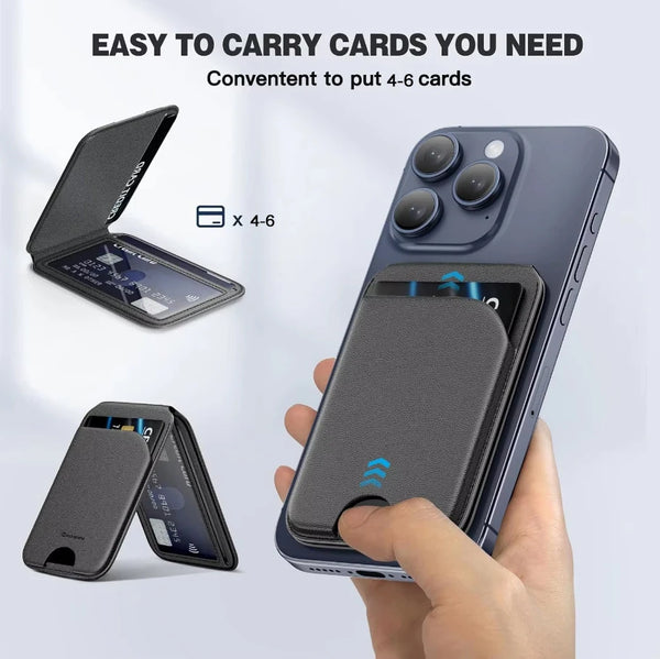 Wallet For iPhone17 16 15 14 13 12 Lightweight Leather Magnetic Card Holder
