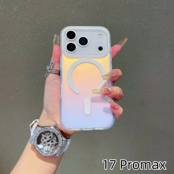 NEW For Iphone 17 Pro Max Laser Color-Changing Matte Phone Case