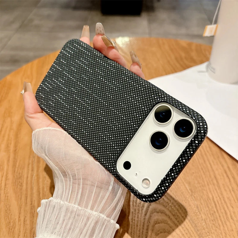 Colourful Kevlar Carbon Fibre Pattern Magnetic Phone Case For iPhone 17 Pro Max Plus Wireless Charge Cover