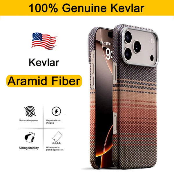 Kevlar Aramid Carbon Fiber Case For iPhone 17 Pro Max 17Pro Magnetic Ultra-Thin Phone Back Case
