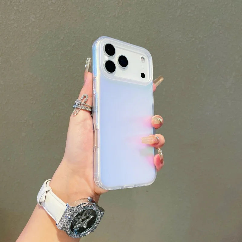 NEW For Iphone 17 Pro Max Laser Color-Changing Matte Phone Case