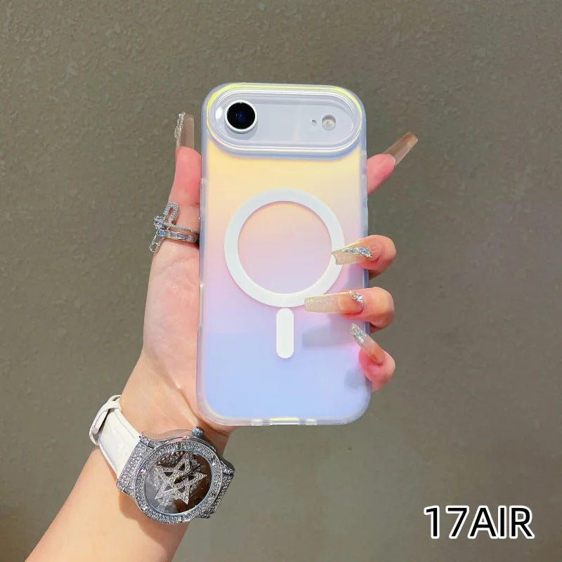 NEW For Iphone 17 Pro Max Laser Color-Changing Matte Phone Case