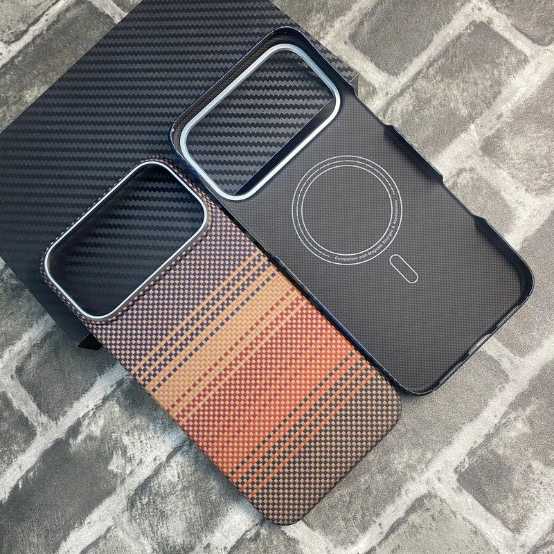 Kevlar Aramid Carbon Fiber Case For iPhone 17 Pro Max 17Pro Magnetic Ultra-Thin Phone Back Case