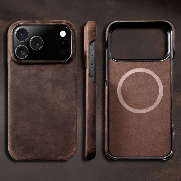 Case for iPhone 17 Series Luxury Genuine Leather