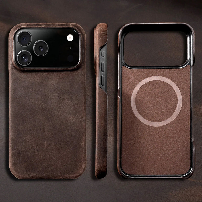 Case for iPhone 17 Series Luxury Genuine Leather