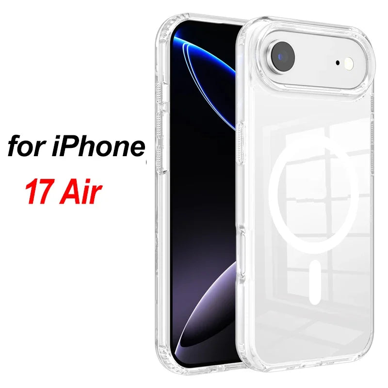 Clear Case Phone Cover Transparent Magnetic Back Bumper for iPhone 17/17promax/17pro