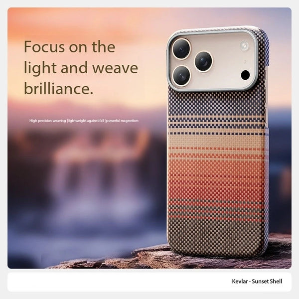 Kevlar Aramid Carbon Fiber Case For iPhone 17 Pro Max 17Pro Magnetic Ultra-Thin Phone Back Case